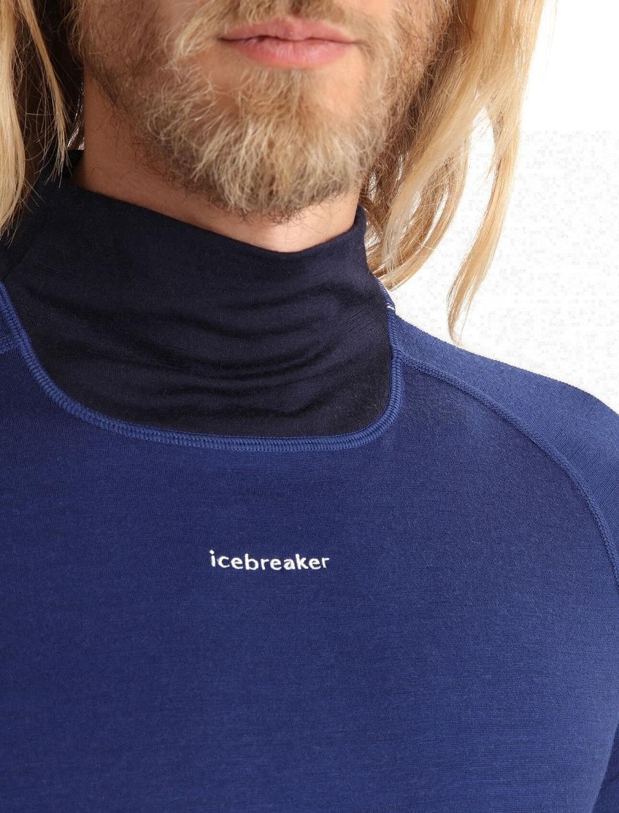 Midnight Navy / Royal Navy Icebreaker Merino 200 Sonebula Long Sleeve High Neck Thermal Top Men's Base Layers | AU 1346CTVE